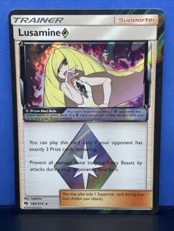 Lusamine Prism Star - 182/214 - Pokemon Lost Thunder Sun & Moon - NM - Image 1