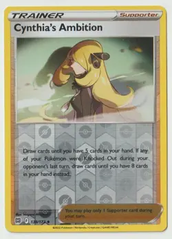 2022 ANIME POKEMON CARD TRAINER CYNTHIA'S AMBITION REVERSE HOLO 138/172 ~R77 - Image 1