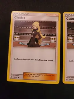 2x Cynthia 119/156 Trainer Pokemon TCG Card Ultra Prism Near Mint See Pics - Image 2