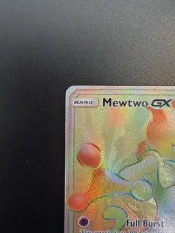 Pokemon Mewtwo GX Full Art Rainbow Secret Rare Card Shining Legends NM - Image 4