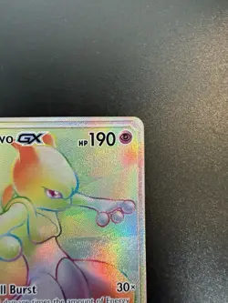 Pokemon Mewtwo GX Full Art Rainbow Secret Rare Card Shining Legends NM - Image 5
