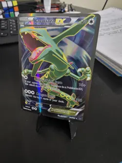 2015 Pokemon Rayquaza Ex 104/108 Fan Art Holographic Card - Image 3