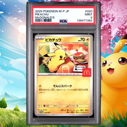 Pikachu 020/M-P McDonald's Happy Set Promo 2025 Pokemon Card Japanese PSA 9 #2B - Image 1