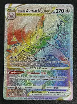 Hisuian Zoroark VSTAR 203/196 Lost Origin Rainbow Secret Rare Pokemon Card NM - Image 1