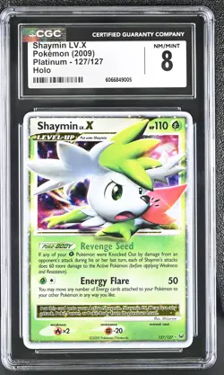 CGC 8 Shaymin LV.X 2009 Platinum 127/127 Holo Pokemon Card - Image 1