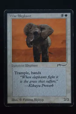 Magic The Gathering MTG WAR ELEPHANT (DARK) Arabian Nights HP Heavily Played - Image 1
