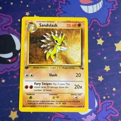 Pokemon Fossil 1st Edition Sandslash 41/62 Non Holo LP - Image 1