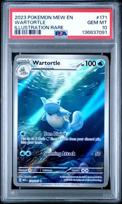 2023 POKEMON MEW EN-151 ILLUSTRATION RARE #171 WARTORTLE PSA 10 - Image 1