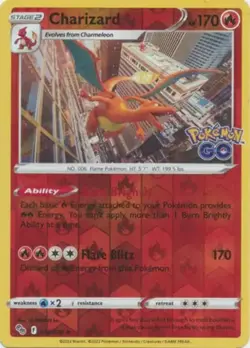 Charizard 010/078 - Pokemon GO - Reverse Holo - NM - Image 1