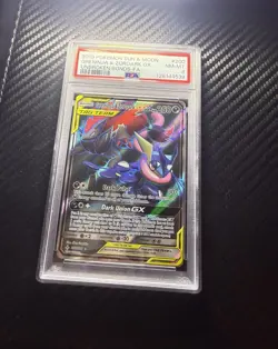 Pokemon TCG Holo Ultra Rare Greninja & Zoroark GX Full Art 200/214 PSA 8 - Image 1