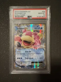 2016 POKEMON XY EVOLUTIONS #26 SLOWBRO EX PSA 10 - Image 1