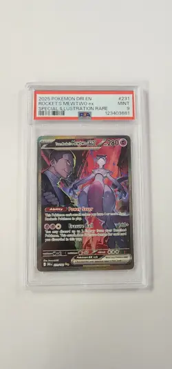 PSA 9 Pokemon Card: Team Rocket's Mewtwo ex 231/182 - Image 1