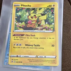 Pokemon Card Pikachu Lost Origin Common 052/196 Near Mint - Image 1