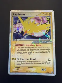 Pokemon Zapdos EX 116/112 Holo Ultra Rare 2004 FireRed LeafGreen Card - Image 1
