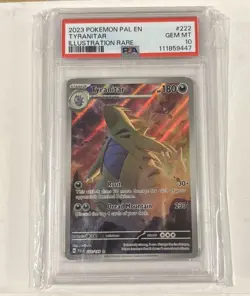 2023 Paldea Evolved Illustration Rare Card #222 Tyranitar PSA 10 - Image 1