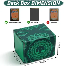 Deck Box for MTG Cards, Trading Commander Deck Case Holds 120+ Sleeved Cards, PU - Image 2