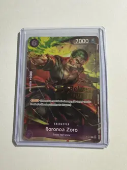 One Piece English Roronoa Zoro Foil Winner Card P-045 - OP06 Pre-Release - Image 1