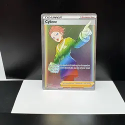 3x Full Art Rainbow Trainer Pokemon Cards Cyllene, Brandon & Karens Conviction - Image 2