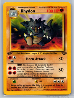 Pokemon Cards: Rhydon 45/64 Jungle 1st Edition WOTC - LP 1999 - Image 1