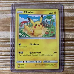 Pikachu 30/111 Crimson Invasion Pokemon Card 2017 MP - Image 1