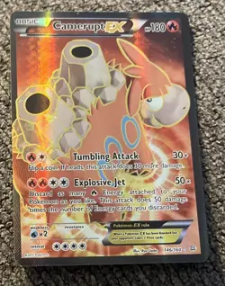Camerupt EX 146/160 Pokemon Primal Clash Full Art Ultra Rare Card Light Play - Image 1