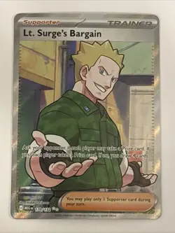 Pokemon Lt. Surge's Bargain Holo Card 170/132 Me01: Mega Evolution NM Condition - Image 1