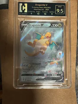 Pokemon TCG -Dragonite V (Alternate Full Art) 192/203 SWSH07: Evolving Skies MNT - Image 1