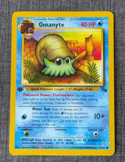 Omanyte 1st Edition | 1999 Pokemon Fossil #52 - Image 1