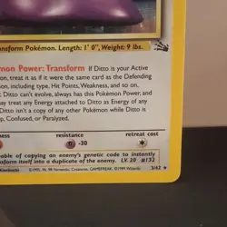 Pokemon TCG Ditto 3/62 Fossil Holo Rare Unlimited NM Very clean - Image 4