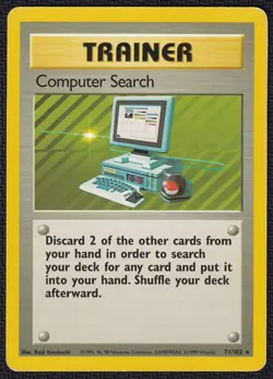 Pokemon Computer Search 71/102 Non-Holo Rare Base Set - Image 1