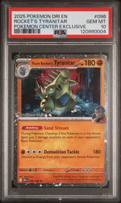 Team Rocket's Tyranitar #096/182 Pokemon Center Destined Rivals (PSA 10) - Image 1