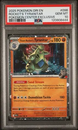 Team Rocket's Tyranitar #096/182 Pokemon Center Destined Rivals (PSA 10) - Image 1