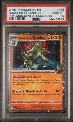 Team Rocket's Tyranitar #096/182 Pokemon Center Destined Rivals (PSA 10) - Image 1