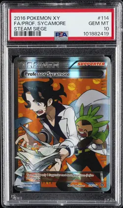 2016 POKEMON XY STEAM SIEGE #114 FULL ART/PROFESSOR SYCAMORE PSA 10 - Image 1