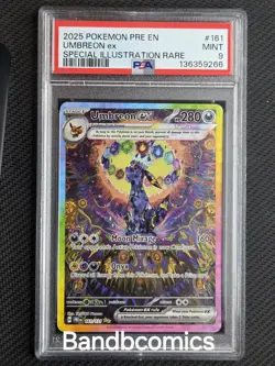 2025 Pokemon Umbreon ex 161/131 Prismatic Evolutions SIR PSA 9 Mint - Image 1