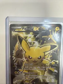 Pokemon TCG: PIKACHU EX- XY124 holo card DAMAGED ng11306 - Image 4