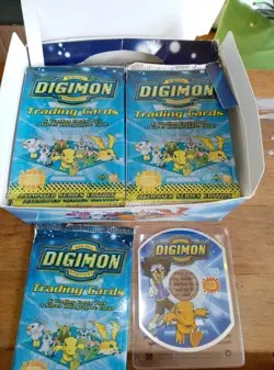 Digimon Animated Series Cards Booster Box New 25 Packs 1999 Upper Deck 90 - Image 1