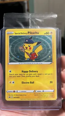 Special Delivery Pikachu Sealed SWSH074 SWSH: Sword & Shield Promo Cards Holo - Image 1
