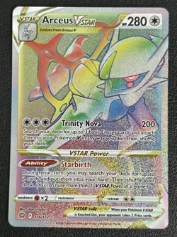 Arceus VSTAR 176/172 Brilliant Stars Rainbow Secret Rare Pokemon TCG Card NM - Image 1