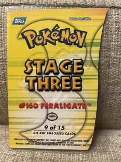 Feraligatr Die-cut Embossed Pokemon Card #160 Johto League Stage Three 9 Of 15 - Image 4