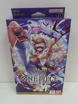 2025 One Piece Trading Card Game Gear 5 Starter Deck Ex Factory Sealed Box - Image 1