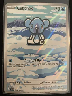 Pokemon Cubchoo 109/086 Sv: Black Bolt Illustration Rare Holo Card - Image 1