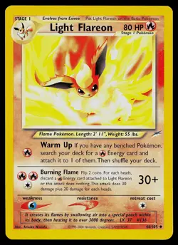 Pokemon Card - Light Flareon Neo Destiny 46/105 Uncommon - Image 1