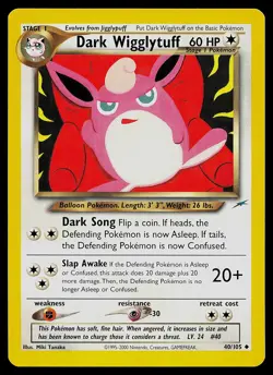 Pokemon Card - Dark Wigglytuff Neo Destiny 40/105 Uncommon - Image 1
