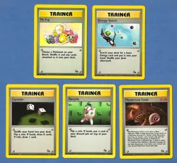 5 RARE 1999 POKEMON FOSSILE BASE SET NON-HOLO TRAINER CARDS 58/62 - 62/62 EX-NM+ - Image 1