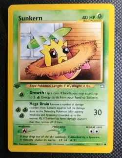 Sunkern Neo Genesis 1st Edition 78/111 Nintendo Pokemon Card - Excellent LP - Image 1