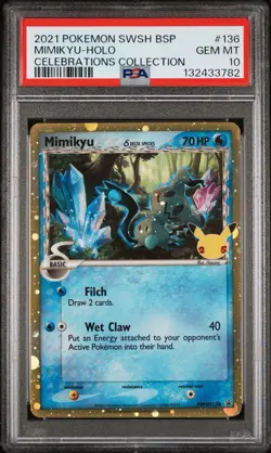 2021 POKEMON SWSH BLACK STAR PROMO #136 MIMIKYU HOLO PSA 10 NEW CERT - Image 1