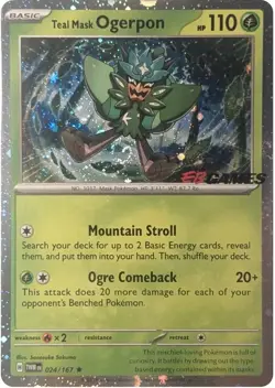 Teal Mask Ogerpon 024/167 EB Games Promo Pokemon Card NM - Image 1