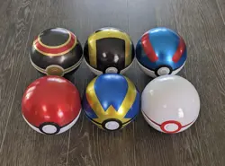 Lot of 6 Empty Pokemon Tins Eevee Coins Pokeball Luxury Premier Ultra Great Ball - Image 1