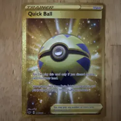 Pokemon TCG Quick Ball 216/202 Swsh01 Sword & Shield Secret Rare Gold Holo 2020 - Image 1